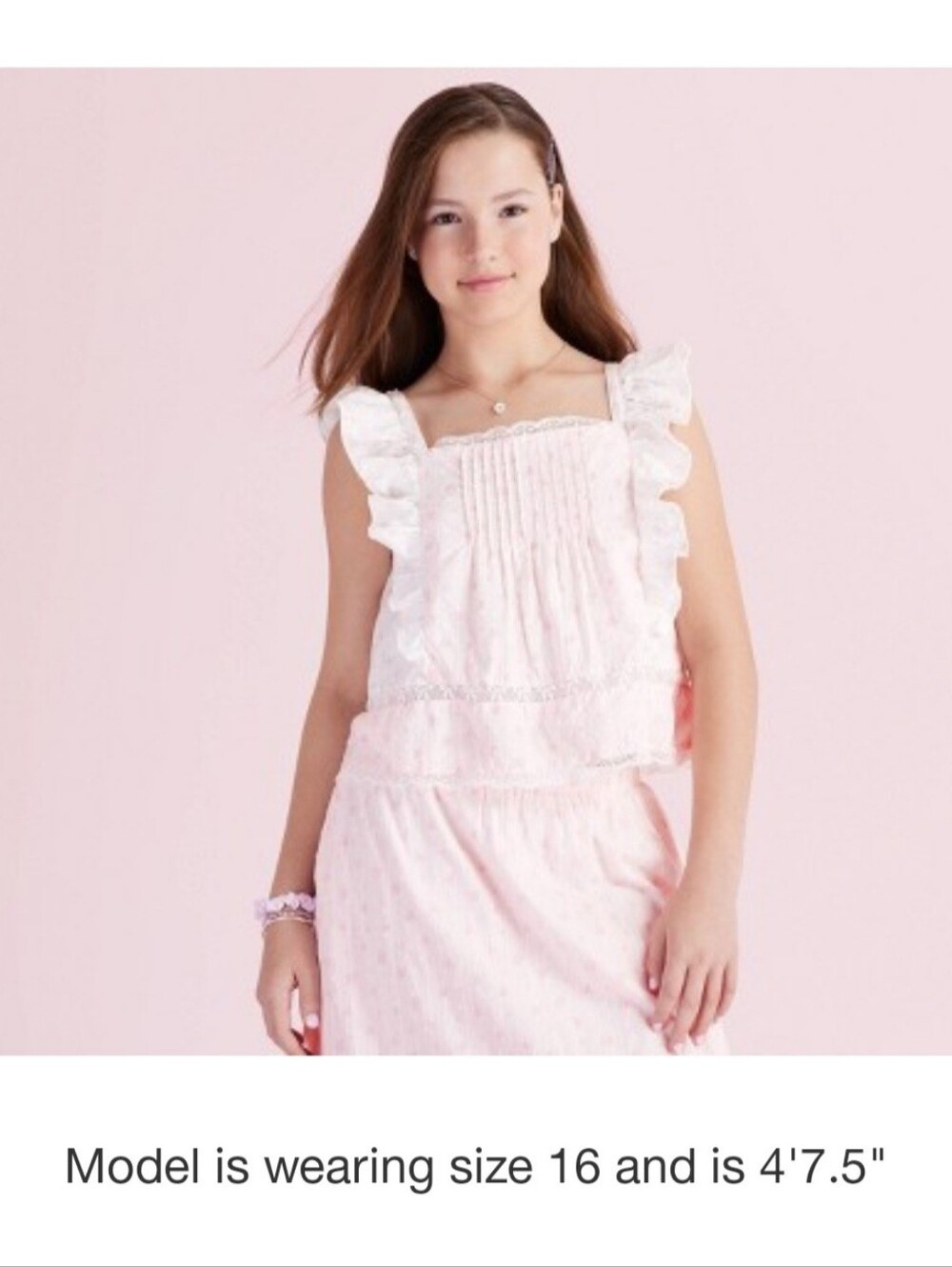 LoveShackFancy Target Rebecca Ditsy Floral Ruffle Tank Top Light Pink- 10 12 14